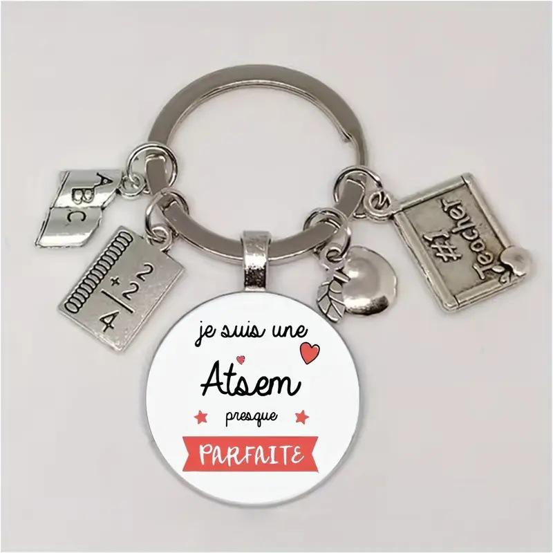 

Super ATSEm Time Gem Apple Heart Teacher s Day Keychain