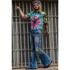 European Punk Style Blue High Waist Embroidered Retro Men's Denim Flare Pants Stylish Flared Jeans For Men Unique Denim Bottoms Trendy Casual Wear