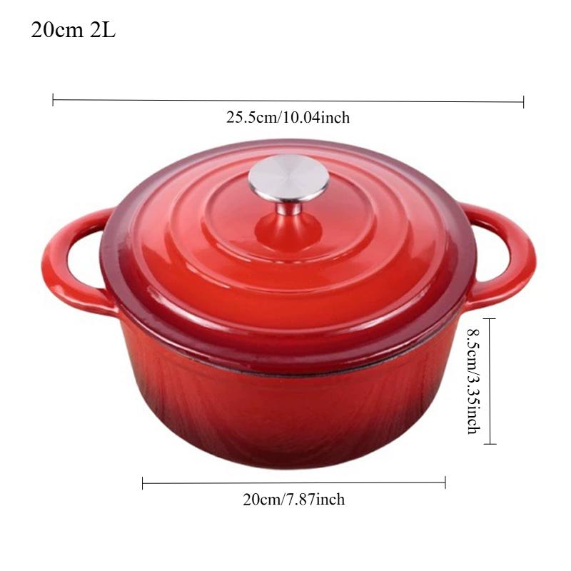 Enameled Dutch Oven Pot with Lid 5L Enamel Soup Pot Soup Cooking Pot Cast Iron Dutch Oven with Dual Handles for Bread Baking