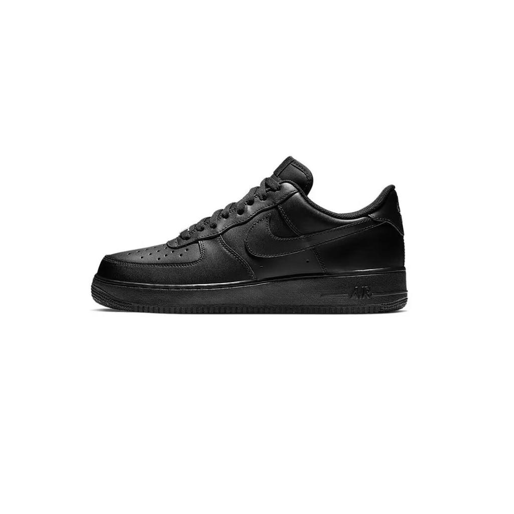 Nike Air Force 1 Leather Slip Resistant Abrasion Resistant Low top Skateboard Shoes Unisex Black White CW2288-001(Team505-)