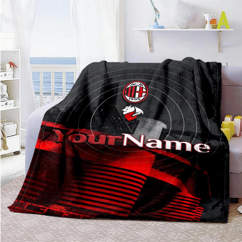Ac Milan Personalized Name Blanket Gift Personalized Blanket Soft & Cozy for Seaside Home Decor Living Room Office Four Seasons Universal