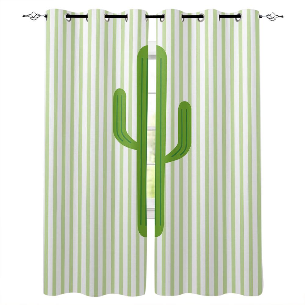 Растение Зеленый Кактус Геометрические Полосы Роскошные Домашние Шторы Товары для дома — фото 7