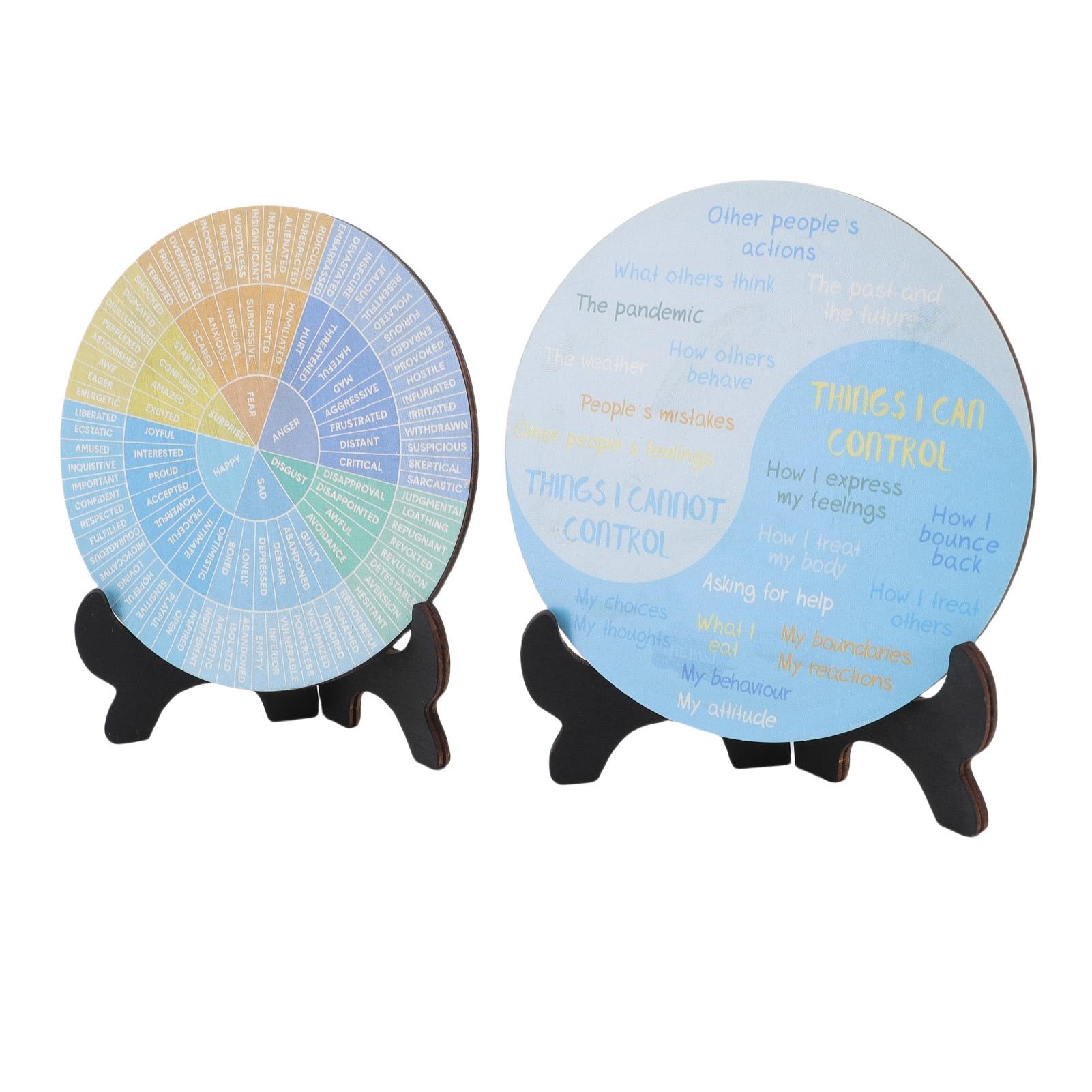 

2 шт. Колесо чувств, Колесо эмоций, Таблица эмоций с подставкой для спален, гостиных и офисов