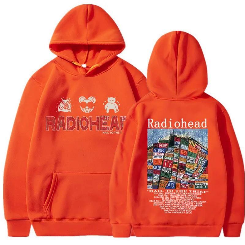 

Мужская и женская толстовка с капюшоном Radiohead Vintage Print XXXL оранжевый