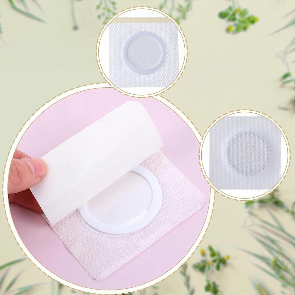 50Pcs Castor Oil Patches in Belly Button, 3.15 x 3.15inch Highly Absorbent Self-Adhesive Castor Wrap Organic Cotton, No Wash, Easy to Use, Anti-Seep