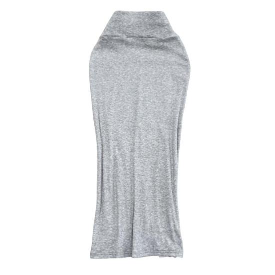 Dámská midi sukně jednobarevná s rozparkem vzadu, s vysokým pasem, rybího střihu, obepínající boky, do kanceláře, pouzdrová sukně