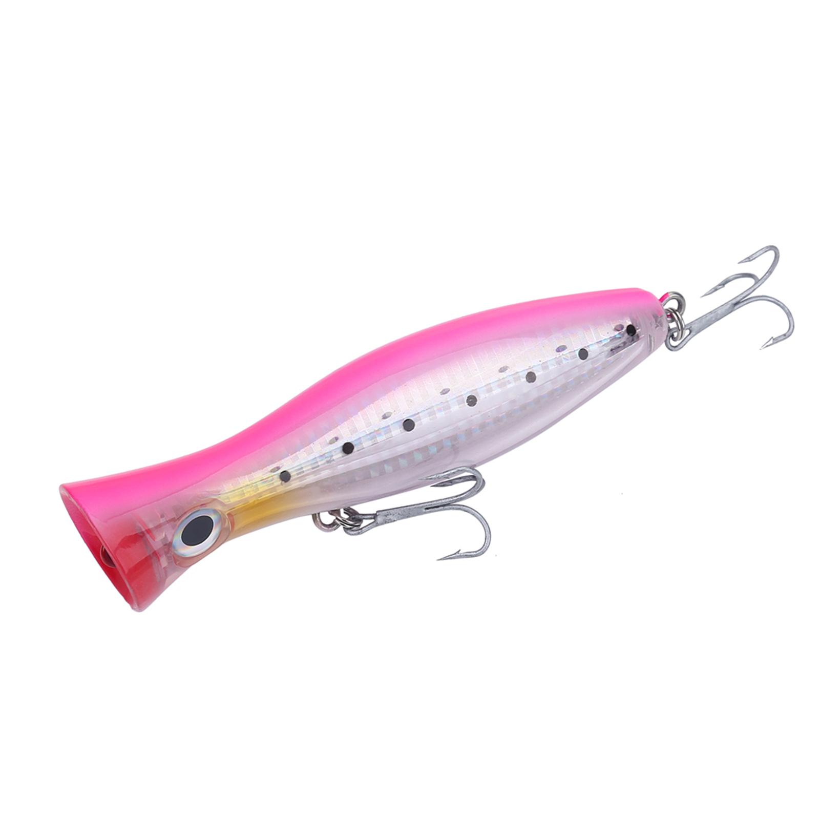 Fishing Lures Lifelike Popper Bait Swimbaits with Treble Hook (Pink)
