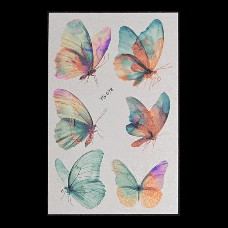 's New Fluorescent Butterfly Tattoo Sticker Music Festival KTV Concert Party Disposable Waterproof
