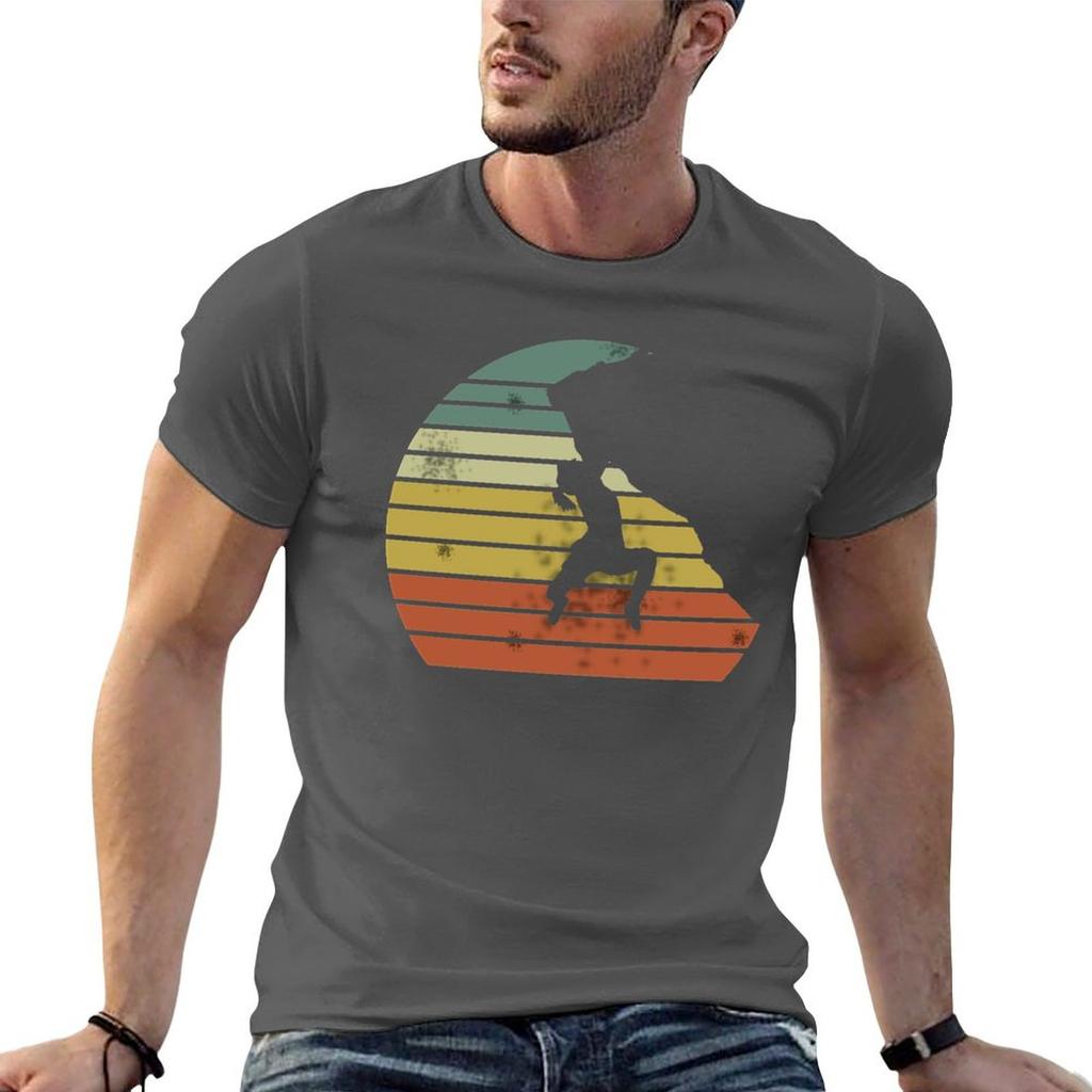 Kletterfels Bouldern Distressed Retro Felsklettern 80er Jahre Sonne Grafik Geschenk Für Unisex Und Unisex T-Shirt