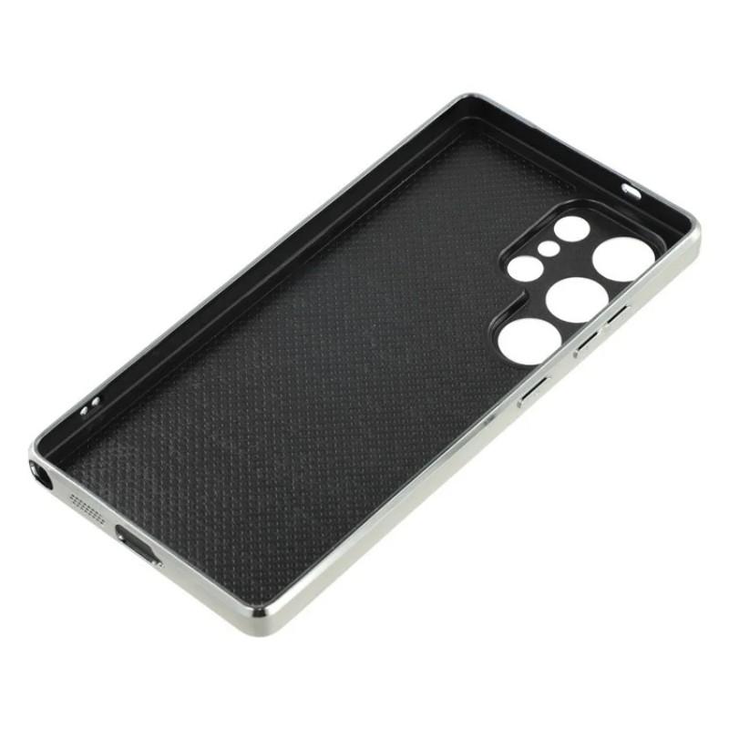For Samsung Galaxy S25 Ultra Case WANLONFENG Electroplated Epoxy TPU+Acrylic Phone Cover with Tempered Glass