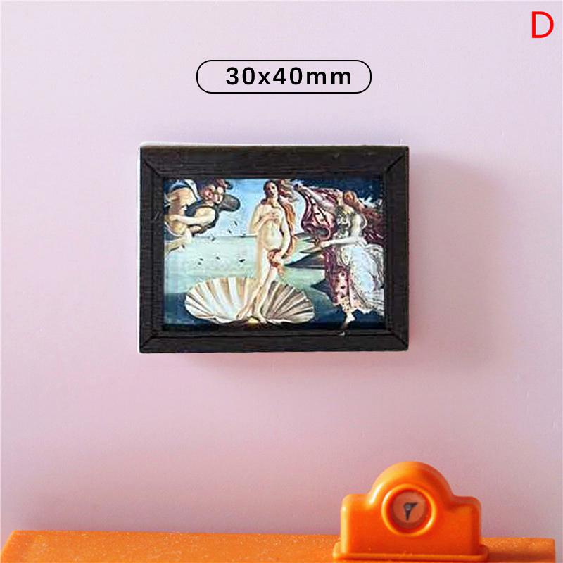 Domeček pro panenky Miniaturní fotorámeček Olejomalba Nástěnná malba Nábytek Příslušenství