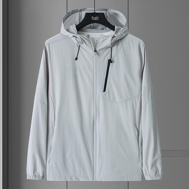 Herren Kapuzen-Sonnenschutzjacke - Ultraleicht, Atmungsaktiv, Winddicht, Schnelltrocknend, Lockere Passform, Kühlend, UV-Schutz.