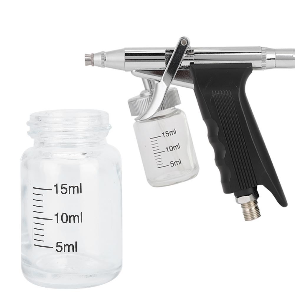 20ml Transparent Clear Empty Airbrush Sprayer Bottle Jar with Standard Suction Lid Pump Top Air Brush Accessory