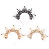 Unique Gothic Style Crown Hairband Luxurious Gothic Crown Hairpiece with Butterfly Embellishment For Special Event