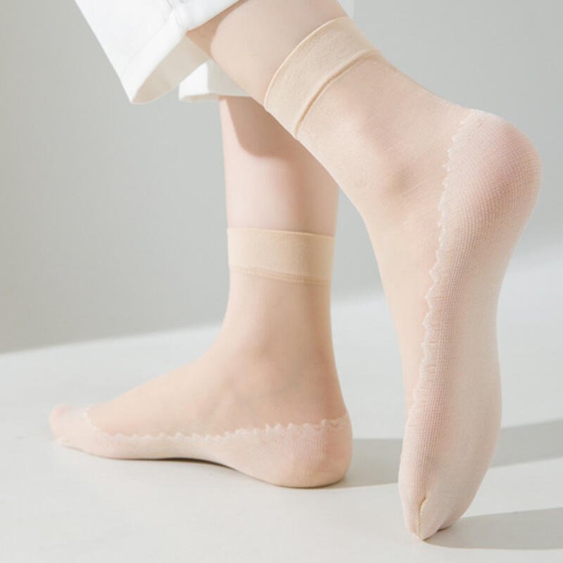 Women's See-Through Sweat-Absorbing Stockings with Sole Cotton