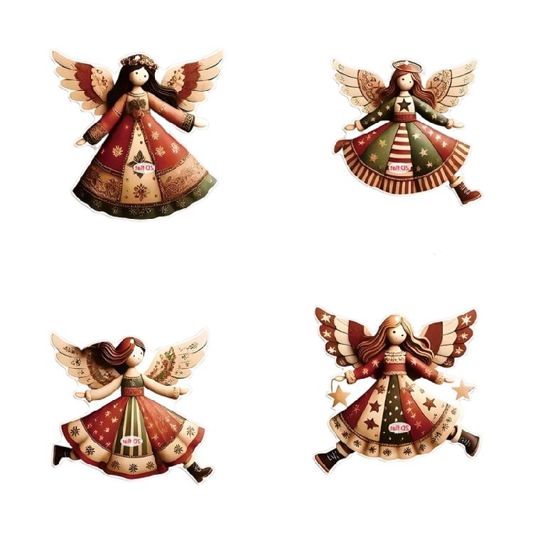 Angelic Acrylic Hanging Decors Set Of 4 Angel Car Hanging Ornament For Vehicle Homes Christmas Celebration Display