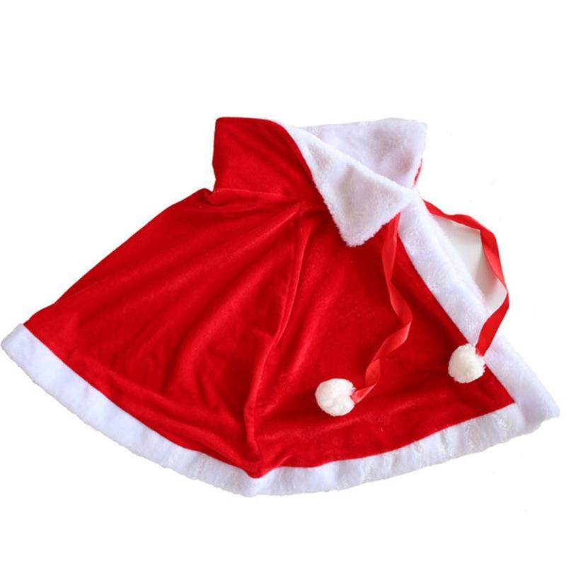 Christmas Santa Claus Party Costume Dress Up Shawl with Hat Outfit Red & White Gold Velvet 3 Type Optional for Adult Kid