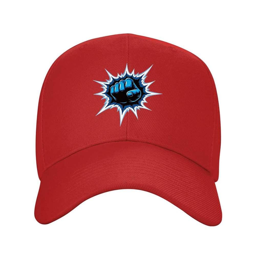 Exploding Blue Fist Graphic Baseball Cap Unisex Adjustable Polyester Outdoor Sports Hat