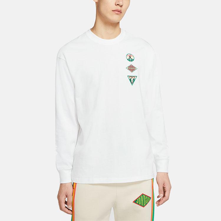 Air Jordan Sport DNA Logo Pullover Sweatshirt Men Tops White CT3668-100