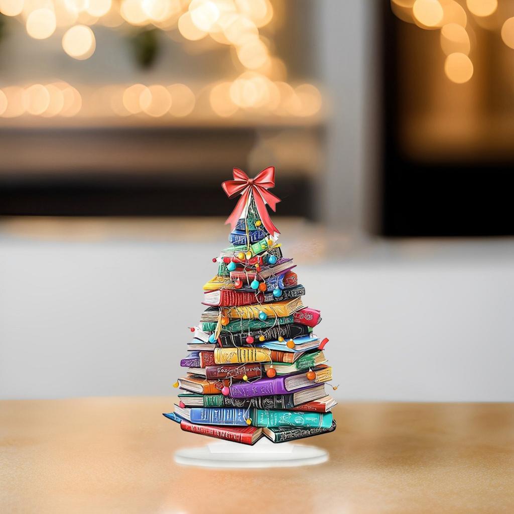 2D Creative Book Christmas Tree Acrylic Ornament