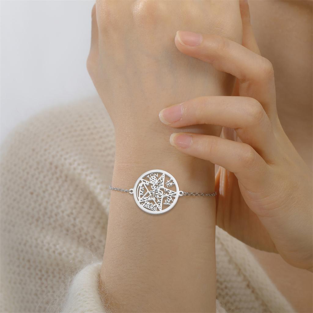  Witchcraft Tetragrammaton Pentagram Bracelet Stainless Steel Magical God Name Pentacle Bracelets Solomon Amulet Jewelry