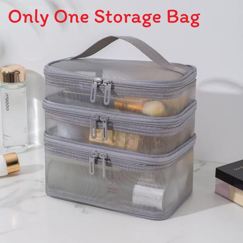 Travel Makeup Storage Bag With Mesh Nylon Large Capacity Perfect For Bathroom And Bedroom
