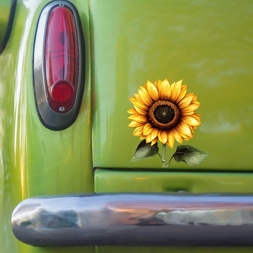 Painted Sunflower Glass Car Background Beautification Decoration Stickers