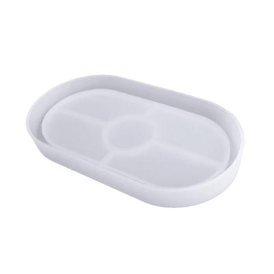 DIY Tray Mold Oval Silicone Coaster Mold Resin Casting Jewelry Plate Making Molds Jewelry Storage