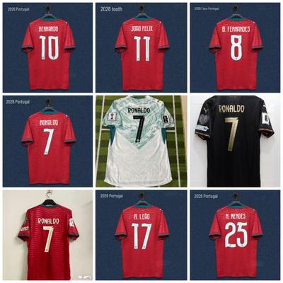 Maillot du Portugal Coupe du Monde 2026 - Édition Joueur: Cristiano Ronaldo Non. 7 & Bruno Fernandes Édition Fan