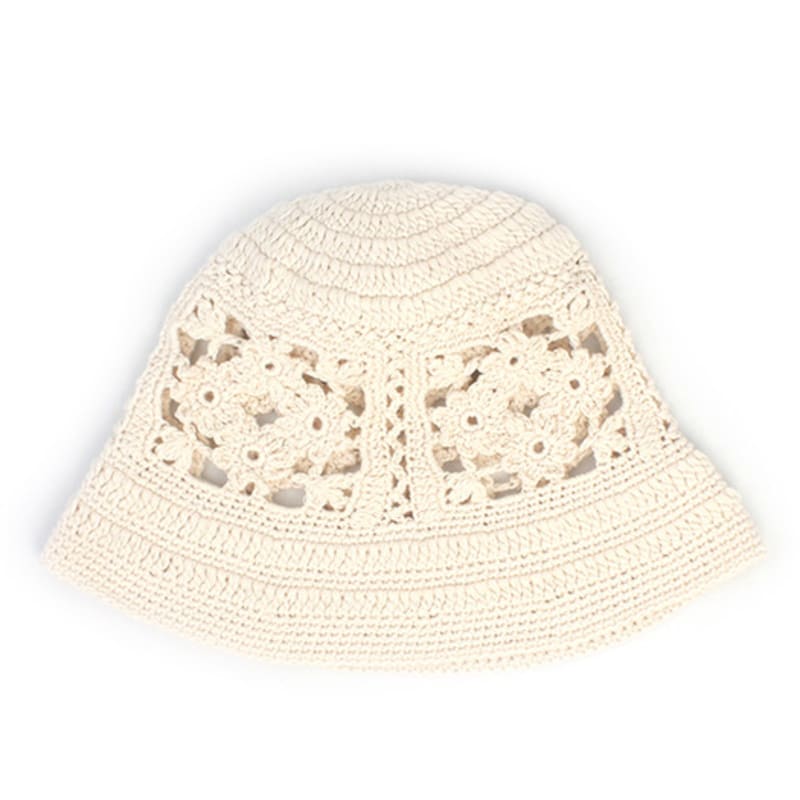 

Universal chemistry Knit Flower Ivory Bucket Hat FREE
