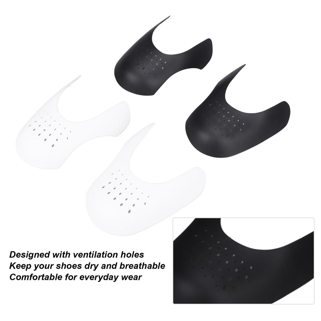 4 Pairs Shoe Inserts Guard Cuttable Reduce Crease Sneaker Shoes Protector Shaper White Black