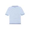 Michael Kors Striped Round Neck Pullover Short Sleeve T-Shirt Women Tops Blue MS260BS5BU424