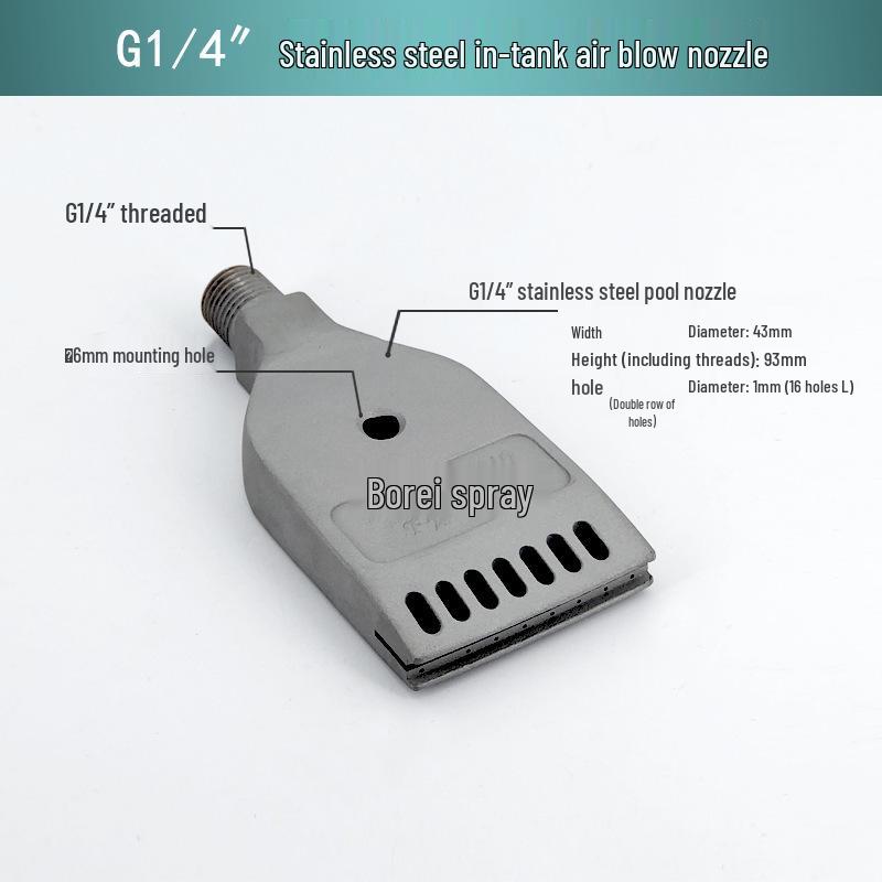 Stainless Steel & Aluminum Alloy Flat Fan Nozzle with 48-60 Widened Holes - High Pressure Universal Air Knife Nozzle