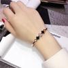 Rose Gold Four-Leaf Clover Bracelet with Micro-Set Zircon