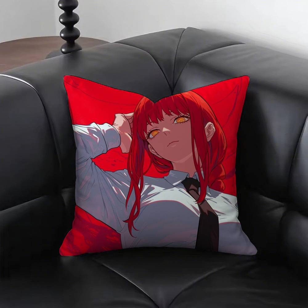 Makima Animation Chainsaw Man Pillow Case Sofa Cushion Cover Room Home Decoration
