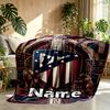 Custom Name Personalized Atletico Madrid Print Blanket, Home Decor, Bedroom, Sofa, Camping, Couch, Gifts for Birthday Christmas
