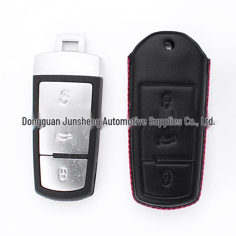 4D Leather Key Case for Volkswagen CC, Magotan, and Passat - 3-Button Smart Cover