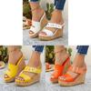 Summer Womens Open Toe Thick Sole Platform Slip On Sandals With Rubber Outsole For Casual Wear