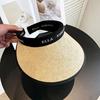 Women'S Outdoor Sun Hat Summer Straw Woven Empty Top Hat For Sun Protection Caps Simple Face Covering Female Riding Beach Sunsha