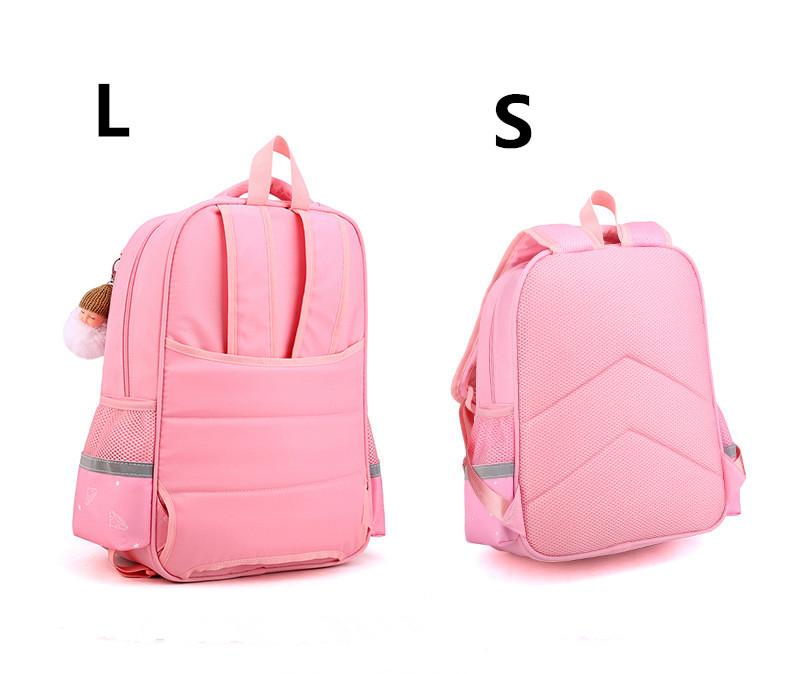 Girls' School Backpack with Cute Doll Pendant Gradient Princess Backpack Nylon Student School Bags Suitable for Ages 1-3-6 Book