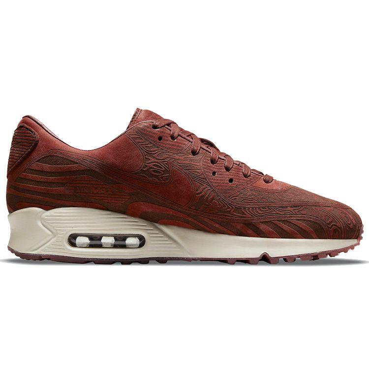 Nike Air Max 90 QS Laser Woodgrain - Dark Pony Unisex Sneakers Red Light-Bone DH4689-200