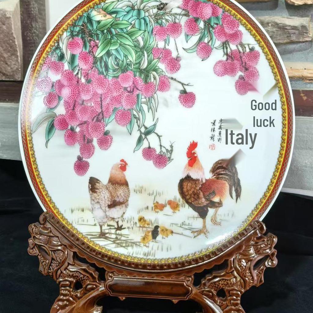 26cm Decorative Jingdezhen Ceramic Plate for Display - Ideal for Living Room, Office, Wine Cabinet, Sideboard