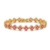 Fashion Design Luxury Jewelry 18K Gold Colorful Zircon Four Leaf Clover Bracelet Necklace Jewelry Luxury  Four Leaf Clover Set