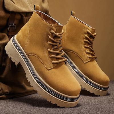 Značka Pánske topánky Retro semišová koža Ležérne topánky Klasické pánske členkové topánky Vonkajšie protišmykové platformové topánky Botas Hombre Veľká veľkosť 48