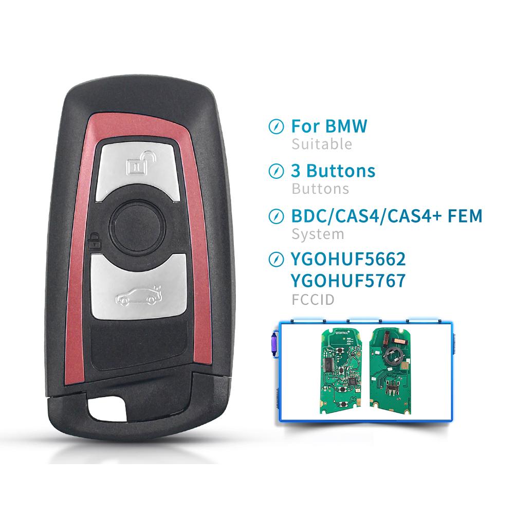 KEYYOU Remote Key Smart 3/4 Buttons YGOHUF5662 / YGOHUF5767 315MHz 434MHz 868 MHz For BMW 5 7 F Series FEM / BDC CAS4 2009-2016