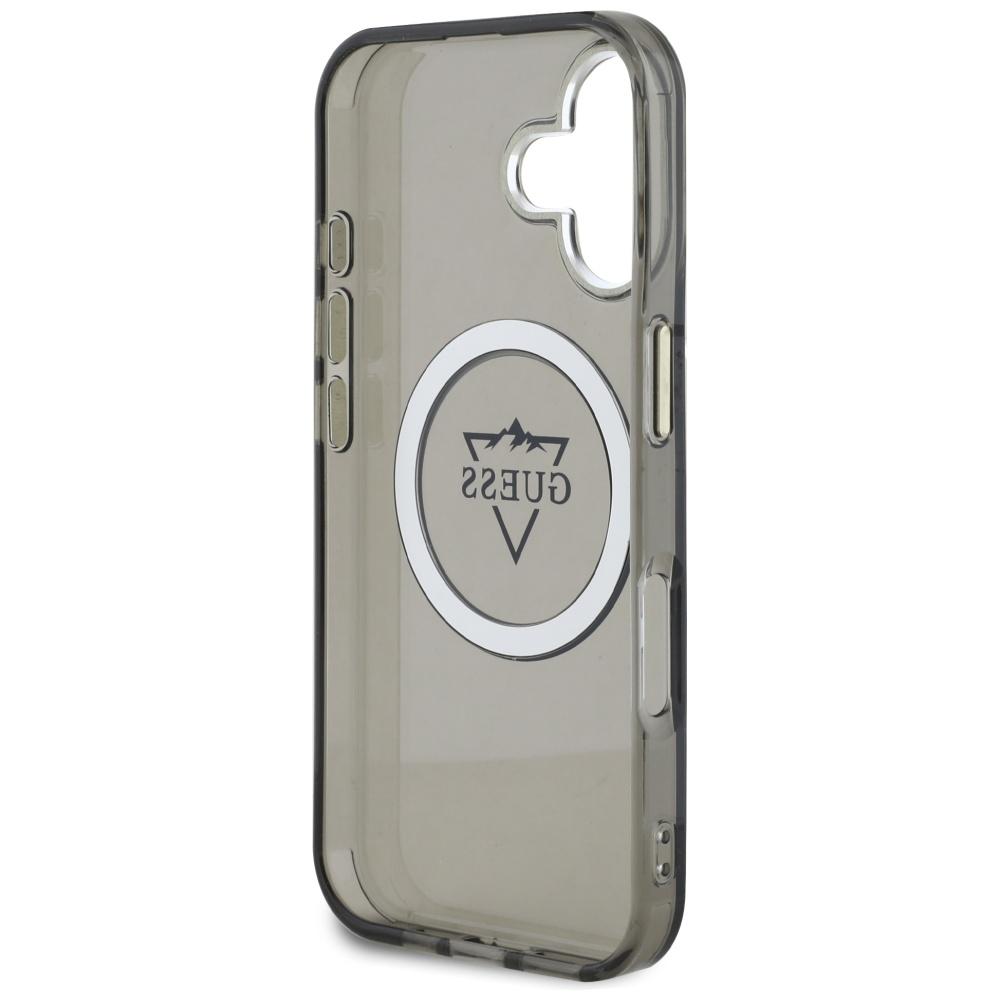 Guess IML Metal Mountain Logo MagSafe case for iPhone 16 black