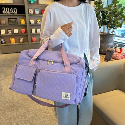 Large-capacity Lightweight Fitness Bag, Moving Luggage Storage Bag, Women's Dry and Wet Separation Quiltcasual Short-distance Travel Bag