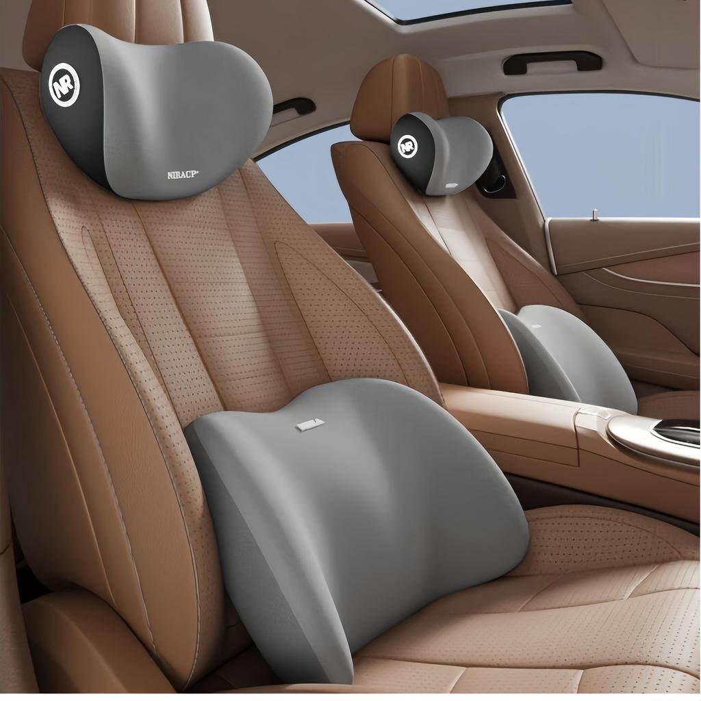 Blå Bil Minneskum Nakkestøtte Og Lendenpute Tretthetslindring Lendenstøttepute Komfortabel Kjøring Nakke Beskyttelse Stol Lendenstøtte