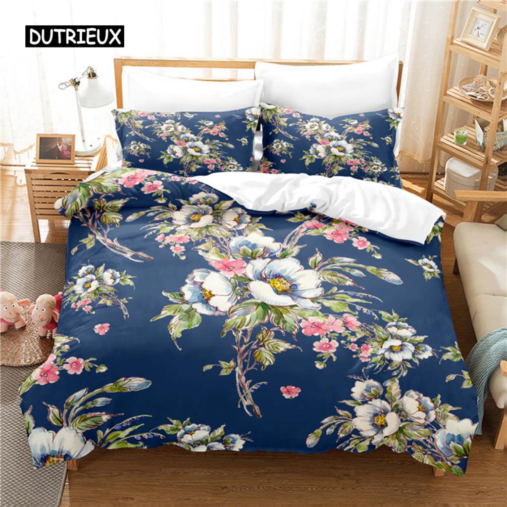 Beautiful Flowers Bedding Set Duvet Cover Set 3d Bedding Digital Printing Bed Linen Queen Size Bedding Set Fashion Designs