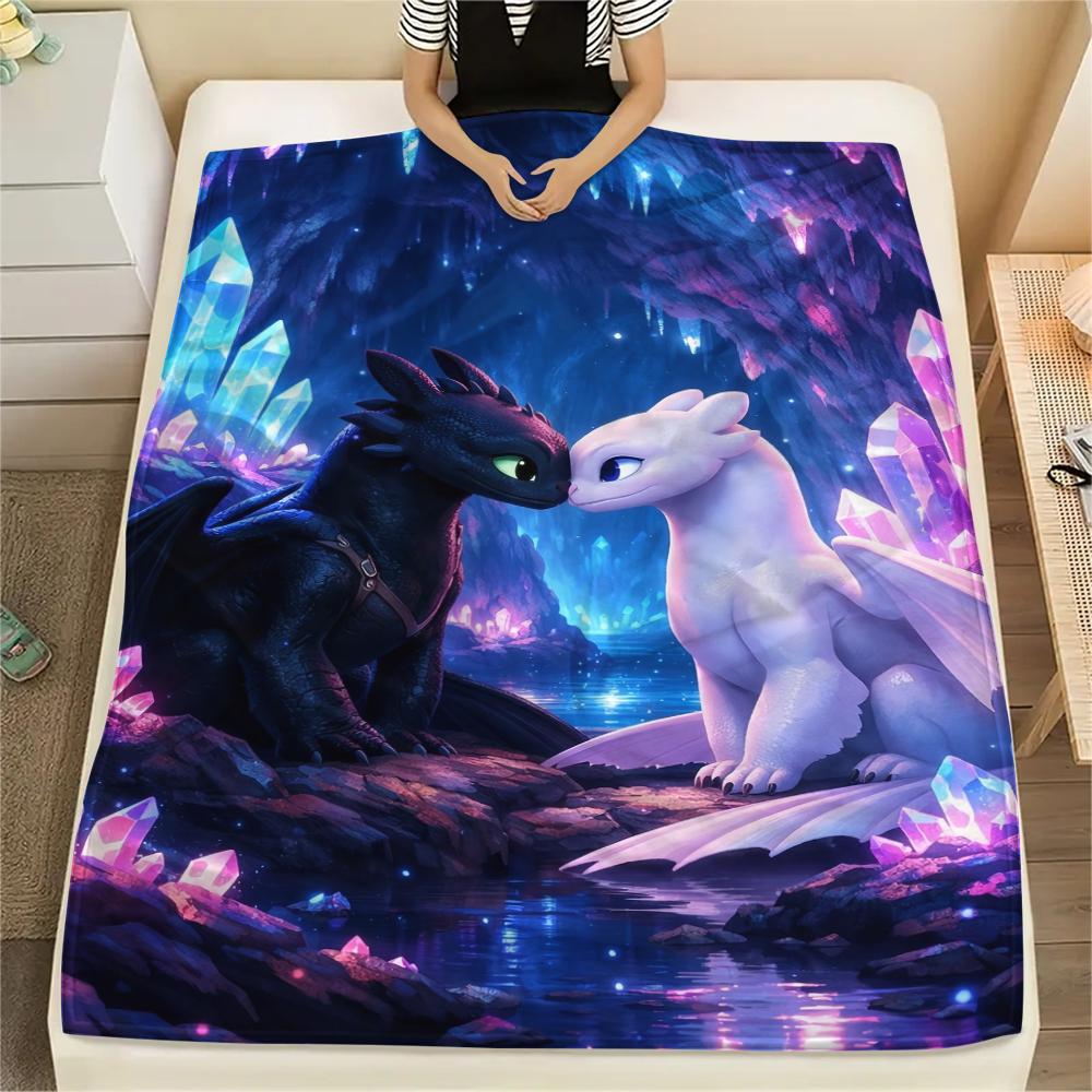 Wie man ein Drache trainiert Ohnezahn & Licht Fury (2) Decke, HTTYD Fan Weiche Kuscheldecke, Tolles Geschenk.chl